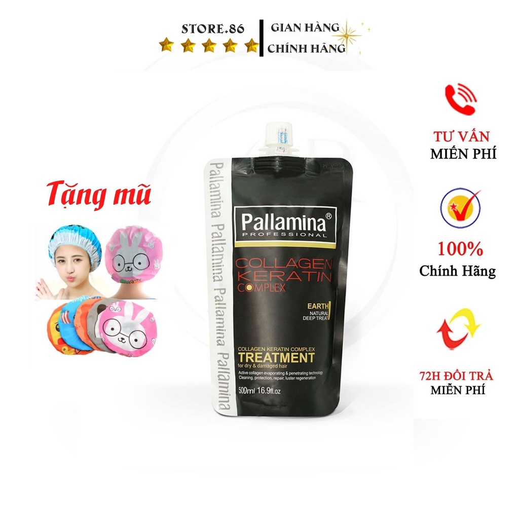 Ủ tóc collagen kem ủ tóc dầu ủ tóc hấp phục hồi tóc COLAGEN  PALLAMINA túi 500ml hàng chính hãng