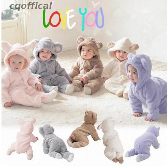 Bộ pijama dài tay liền quần có mũ hình động vật xinh xắn cho bé quần mông thú áo phông cho bé áo khoác bé gái yếm cho bé