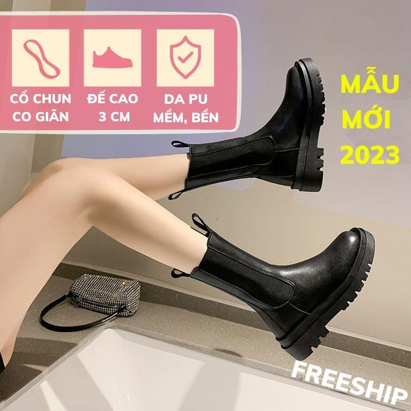Giày Bốt Nữ, Giày Boot Nữ Cổ Cao Martin Chất Da Mềm Mẫu Mới Sun.z - Gia Dụng Thông Minh