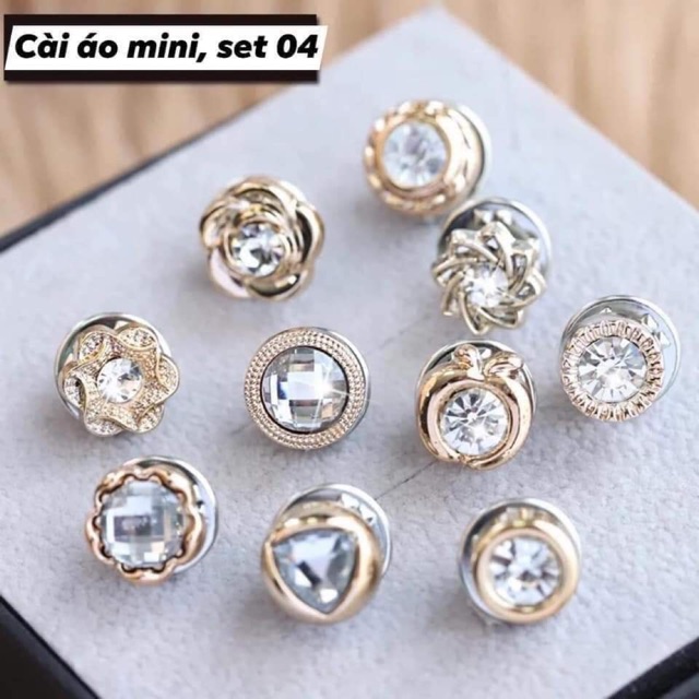 Set 10 Ghim Cài Áo Mini Hoạ Tiết Tinh Sảo