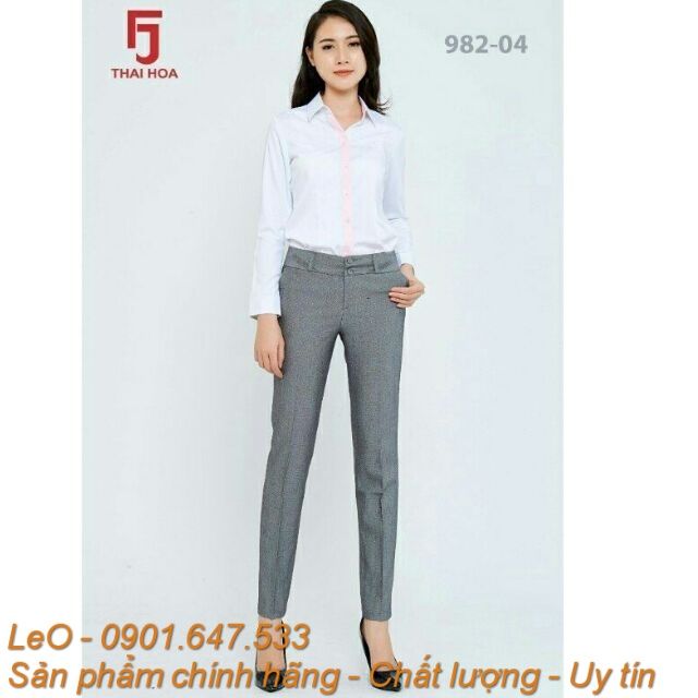 Quần tây Thái Hòa màu xám tiêu sáng 982-04