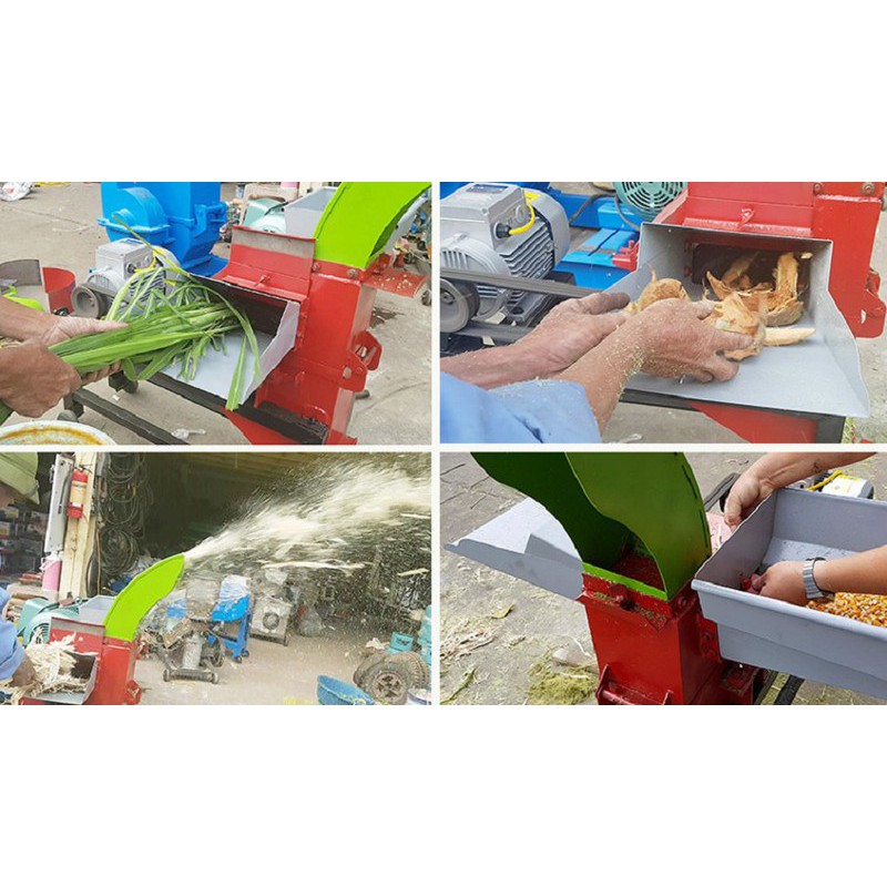 Máy băm xơ dừa, băm bã mía, băm cỏ voi, nghiền cám có động cơ - Máy băm xơ dừa