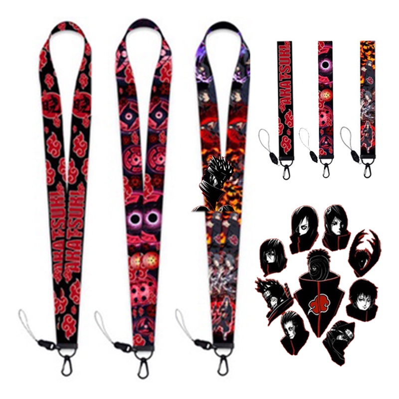 Dây Đeo Điện Thoại/Chìa Khóa/Thẻ ID Họa Tiết Hoạt Hình Naruto Akatsuki 6 Kiểu DIY