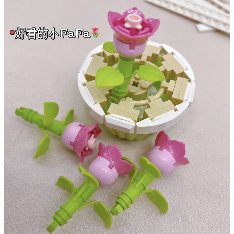 Mô hình lắp ráp Chậu Hoa Mini LOZ 1673 1674 để bàn trang trí by LoZ quà tặng người thân