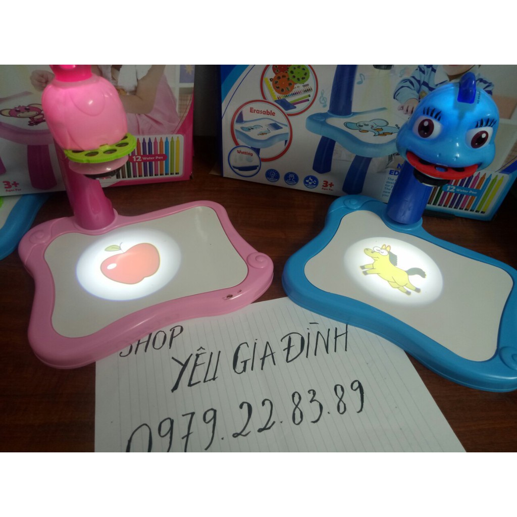 Bàn vẽ thông minh có đèn chiếu tranh ảnh và nhạc cho bé tập tô vẽ - projector painting