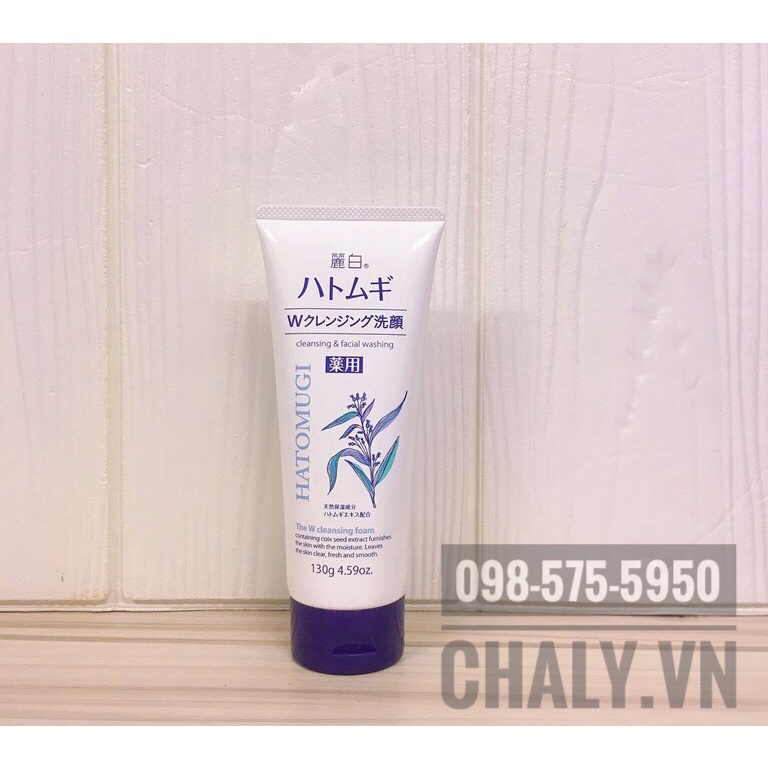 Sữa rửa mặt ý dĩ Hatomugi Naturie W Cleansing Foam tẩy trang, rửa mặt, ngừa sạm xỉn 130g Nhật