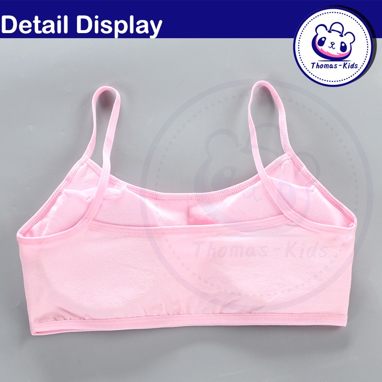 Áo Ngực Cotton Mềm Mại Co Giãn Kháng Khuẩn Có Đệm Ngực Tháo Rời Được An Toàn Dành Cho Bé Gái 8-16 Tuổi