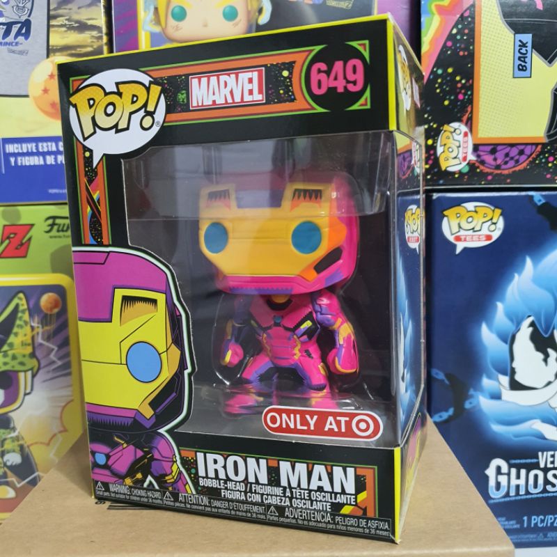 Đồ chơi mô hình funko pop 649 Iron Man (Black Light) - Marvel
