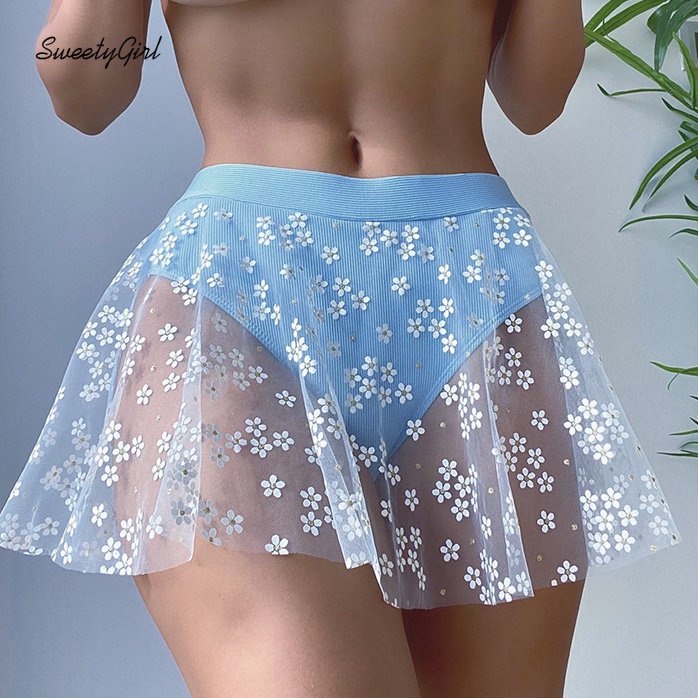 Chân Váy Ren Hoa Mini Lưng Cao Màu Trơn Thời Trang 2022 Cho Nữ
