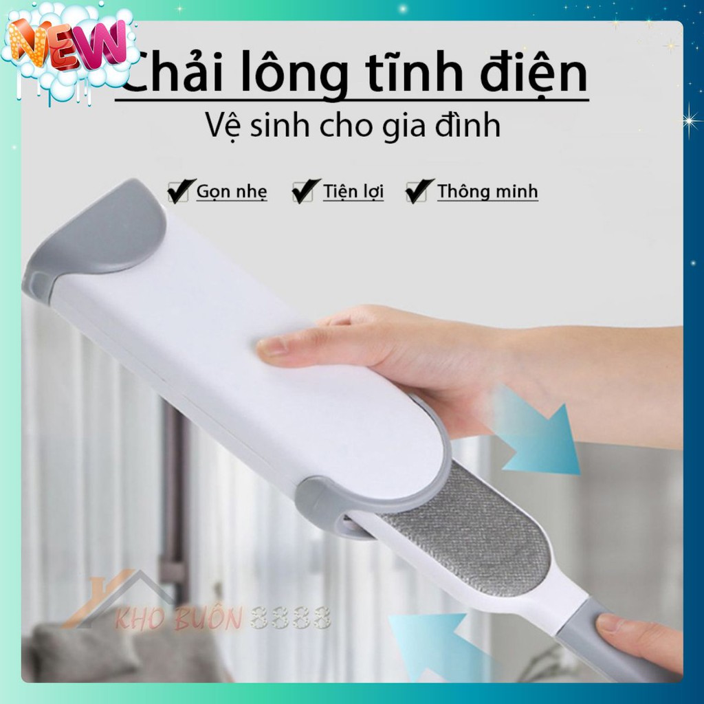 [HOT] Cây Lăn Bụi ️🔍SALE️🔍 chải lông tĩnh điện đa năng chà dính lông động vật quần áo sợi vải đồ da chăn nệm ghế Salon