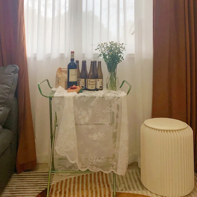 Khăn Trải Bàn Vải Ren Trắng Chống Bụi Thiết Kế Đơn Giản Hiện Đại