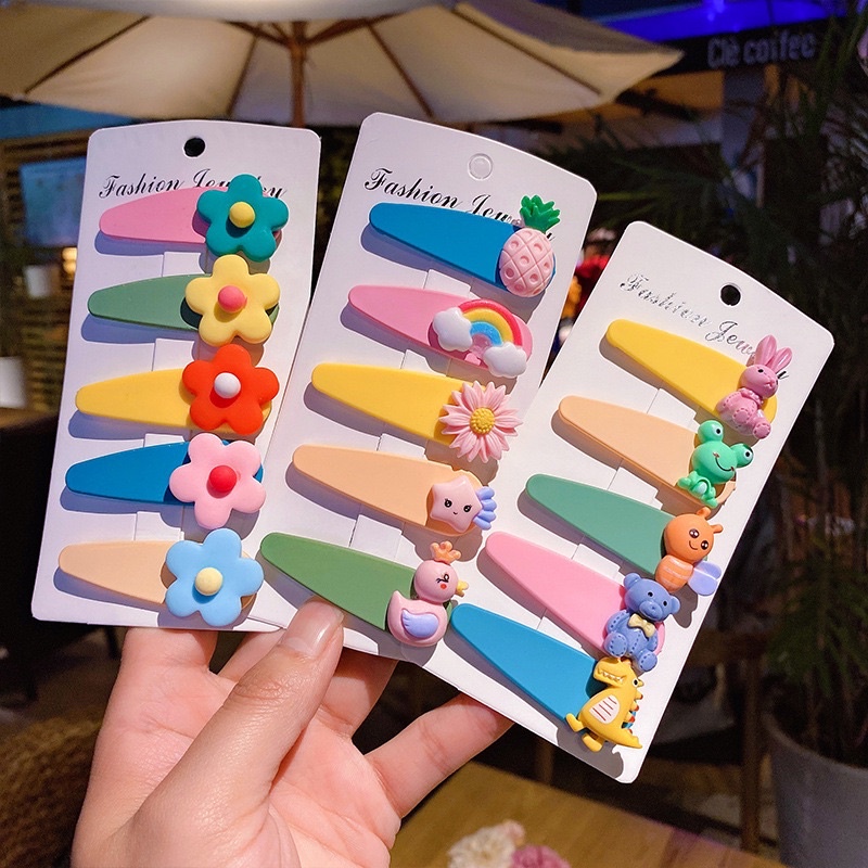 Set kẹp tóc 5 cái cho bé gái phong cách hàn quốc