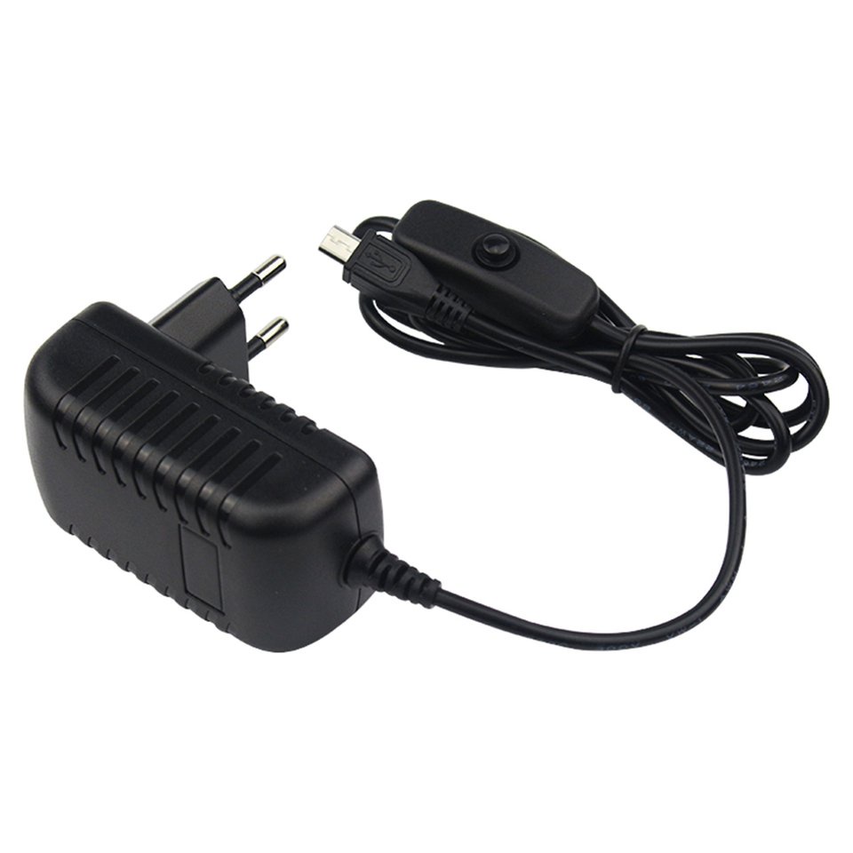 Cáp sạc cấp nguồn 5V 3A có công tắc cho Raspberry Pi 3 Pro Model B + Plus chất lượng cao