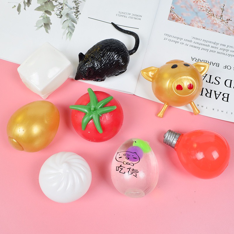 GUDETAMA SQUISHY TRỨNG BÓP TRÚT GIẬN chiếc bóng đèn trắng-trong-hồng xanh