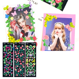 Tấm sticker hoa tulips decor toploader, trang trí