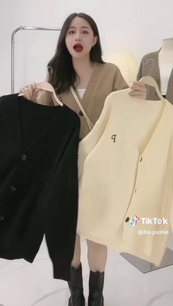 Áo Khoác Cardigan Dệt Kim Dáng Rộng Màu Đen Thời Trang Thu Đông 2023, Áo Cardigan Len Unisex Phong Cách Basic | BigBuy360 - bigbuy360.vn