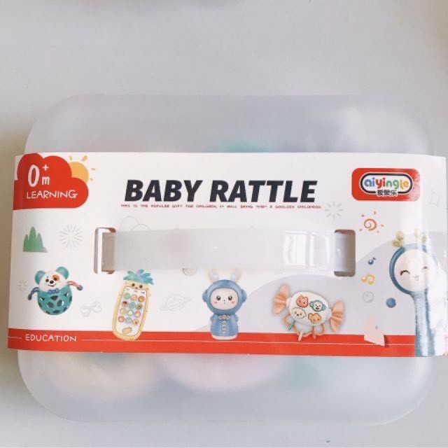 Set 10 Gặm Nướu Lục Lạc Đồ Chơi Cầm Nắm Kèm Hộp Đựng Baby Rattle Cho Bé