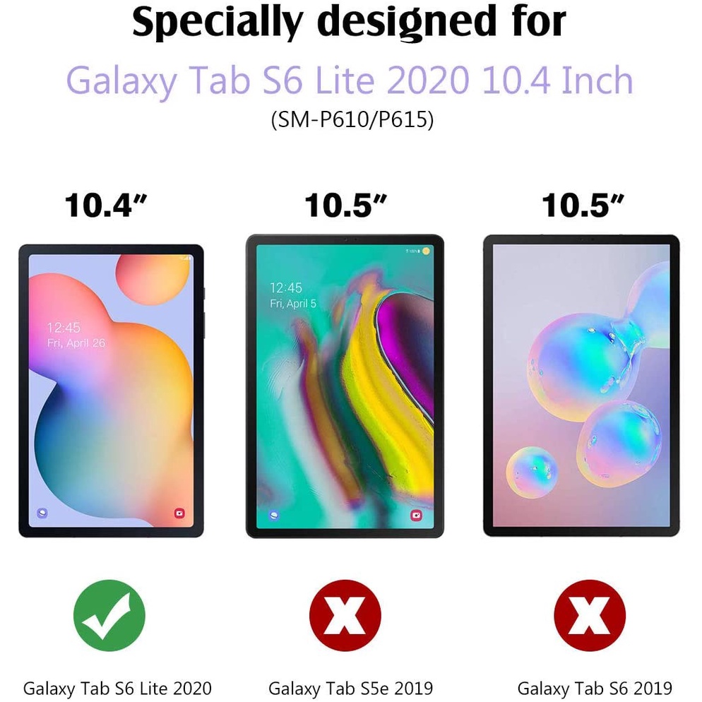 Bao da máy tính bảng PU màu sáng siêu mỏng có nam châm bảo vệ cho Samsung Galaxy Tab S6 Lite 10.4 2020