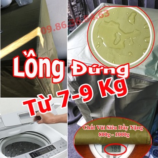 Vỏ Bọc Máy Giặt Cửa Trên Lồng Đứng Vải Dù Siêu Bền Màu Xanh Bộ Đội Chống Mưa Nắng Nóng Từ 7kg đến 15kg