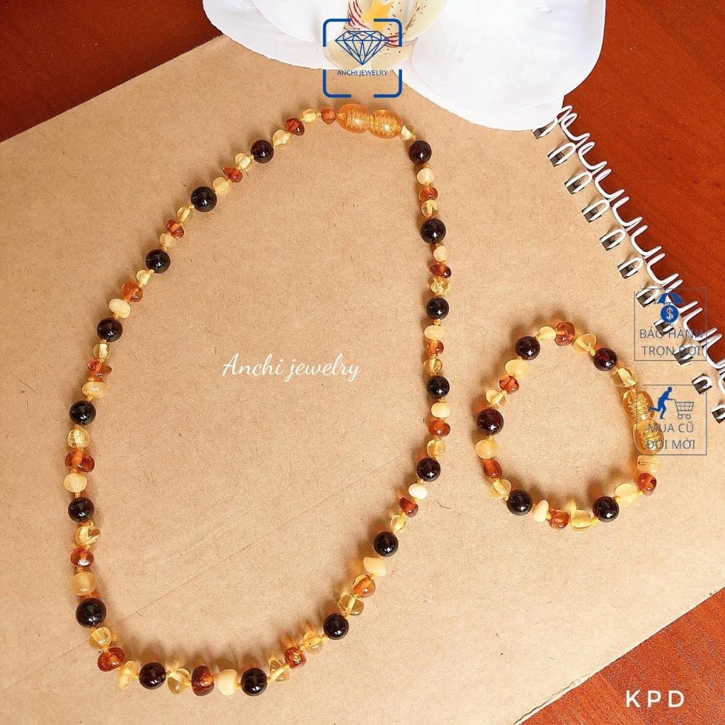 Bộ vòng cổ vòng tay hổ phách cho bé, Anchijewelry