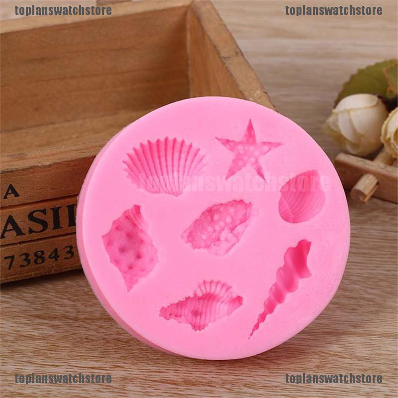 Khuôn Silicone Tạo Hình Làm Bánh Kẹo Hình Vỏ Sò / Sao Biển 3D