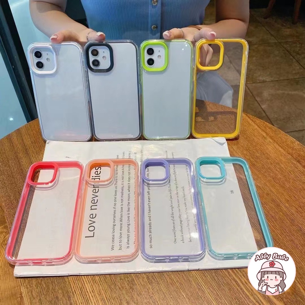 Ốp Điện Thoại TPU Mềm Chống Sốc Màu Macaron 3 Trong 1 Cho IP 14 13 12 11 Pro Max X XS Max XR 7 Plus