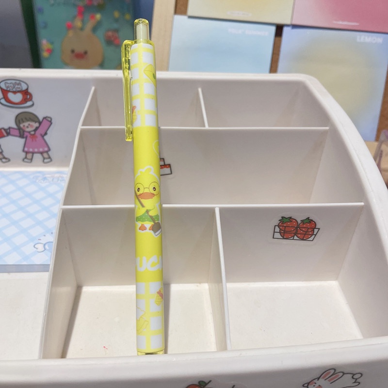 Bộ 6 Bút Mực Đen Ngòi 0.5 Inch Hình Vịt Vàng Đáng Yêu