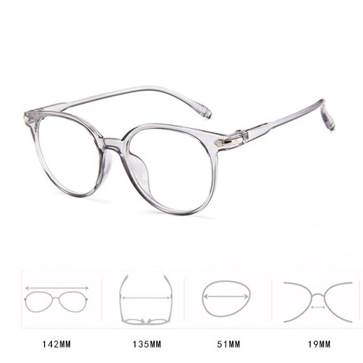 EyeWear Glasses Round Frame UV400 Female Pectacles Transparent 1Pcs