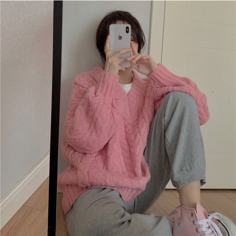 Áo Len Thừng Mỏng Trơn Màu Pastel Nhẹ Nhàng Cổ V Chất Vải Mềm Nhẹ phong cách Hàn Quốc ❤️