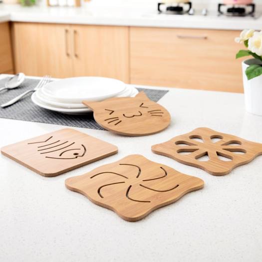 Miếng Lót Nồi Cách Nhiệt Gỗ Ép Hình Ngộ Nghĩnh, Miếng Gỗ Lót Nồi Thú Vị Décor - Phụ Kiện Bàn Ăn