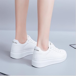 Giày bata nữ trắng giày đế bằng