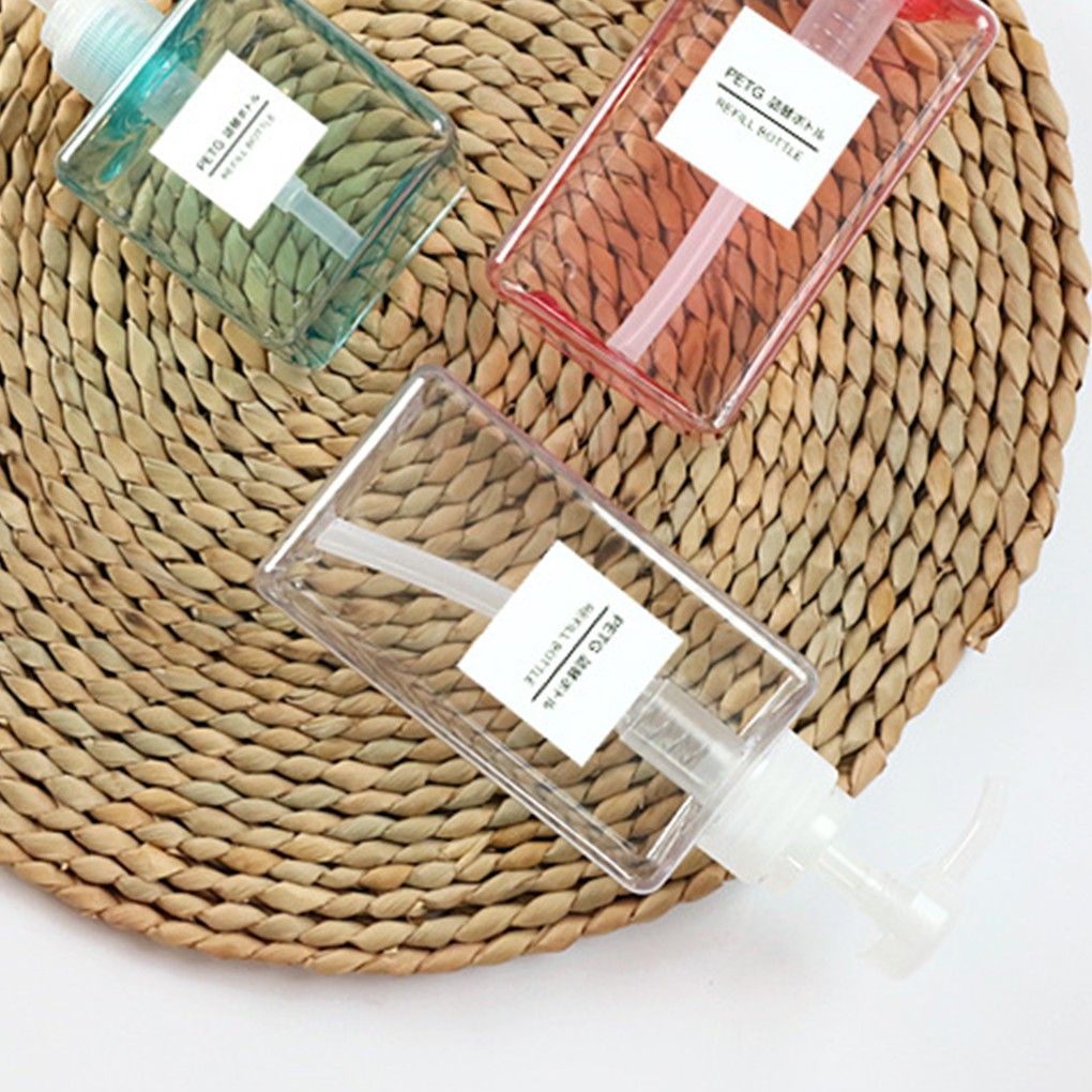[Hàng mới về] Bình đựng xà phòng/ sữa tắm/ mỹ phẩm thiết kế hình vuông dung tích 100ml tiện dụng mang theo du lịch