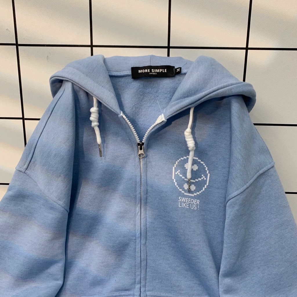 Áo Khoác Hoodie LIKE Phối Zip Vải Nỉ Bông Form Rộng Ulzzang Unisex | BigBuy360 - bigbuy360.vn