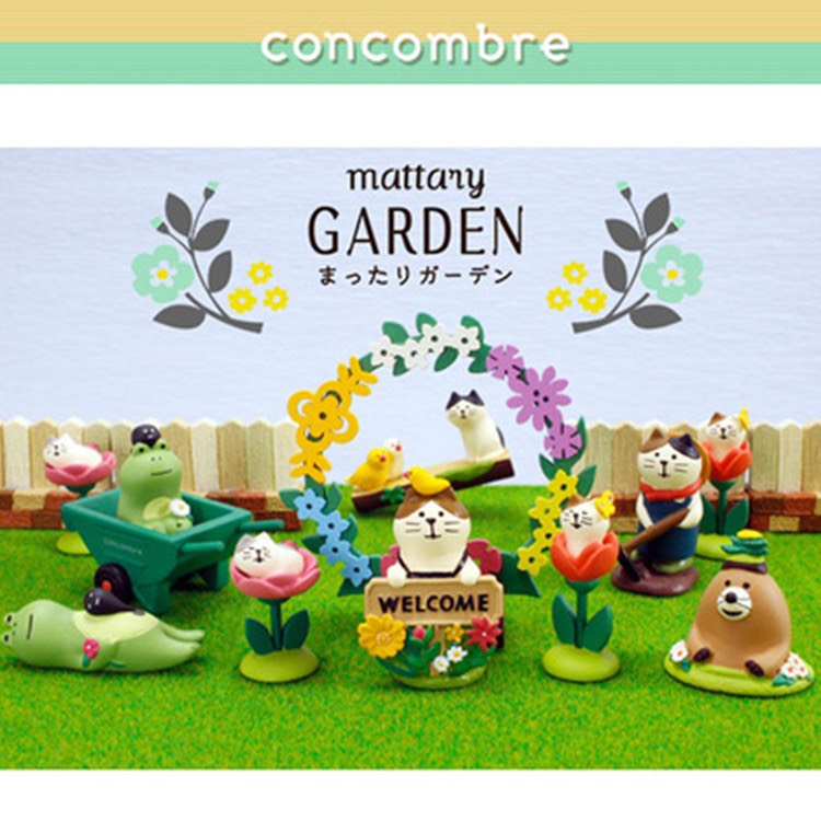 Mô hình chú mèo Zakka Phong Cách Nhật Bản Serie Vườn Hoa Sau Cơn Mưa