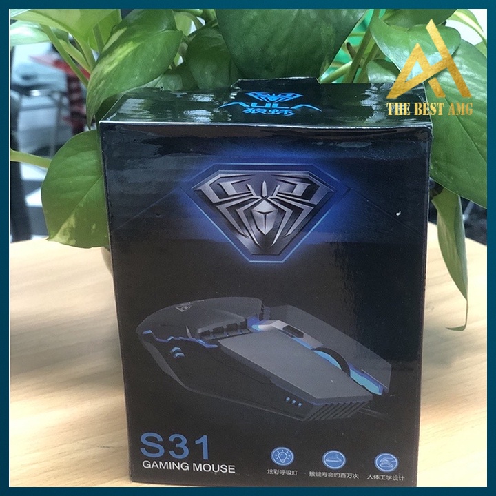 Chuột Máy Tính Gaming Đèn LED 7 Màu Có Dây AULA S31 Chuột PC Laptop Mouse Chuyên Game Văn Phòng Làm Việc