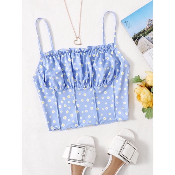 ✨Luminous - Áo croptop - Áo hai dây hoa nhí✨