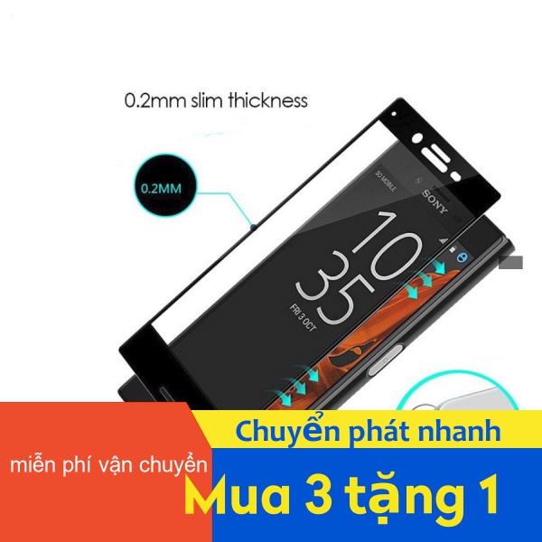 Sony X XA XA1 XA2 Ultra XZ XZ1 Plus Compact Premium Full Màn kính cường lực Curved Tempered Glass Film