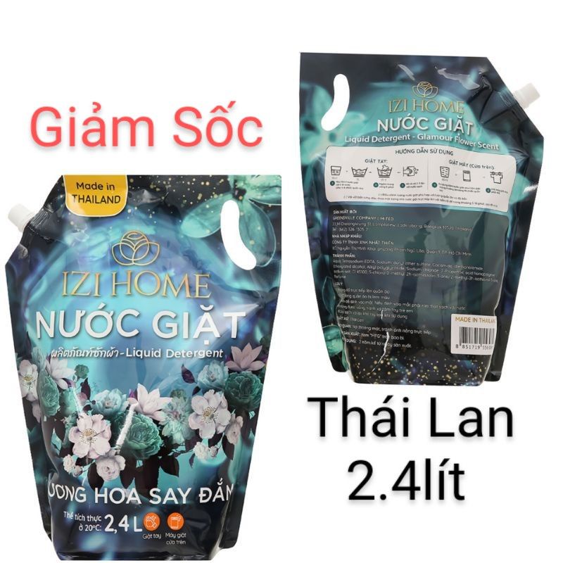 [ Thái Lan ] Nước giặt IZI HOME hương hoa say đắm túi 2.4 lít