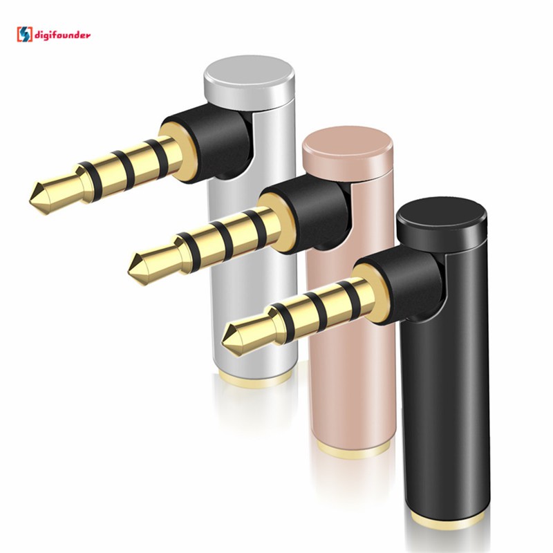 Bộ chuyển đổi 4 cực đầu cong phích cắm 3,5 mm sang ổ cắm 3,5 mm
