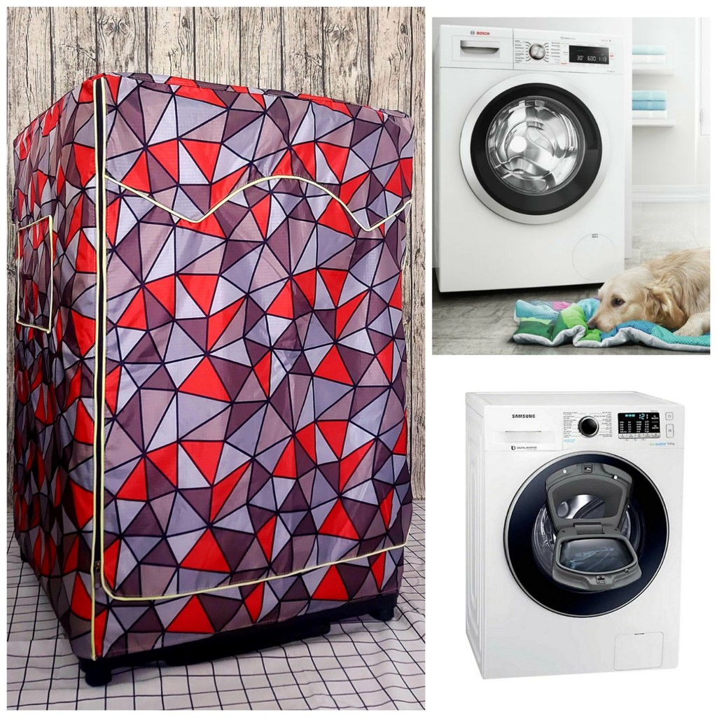 Áo Trùm Máy Giặt Vải Dù Cao Cấp dành cho Máy giặt Samsung cửa ngang 10kg màu trắng