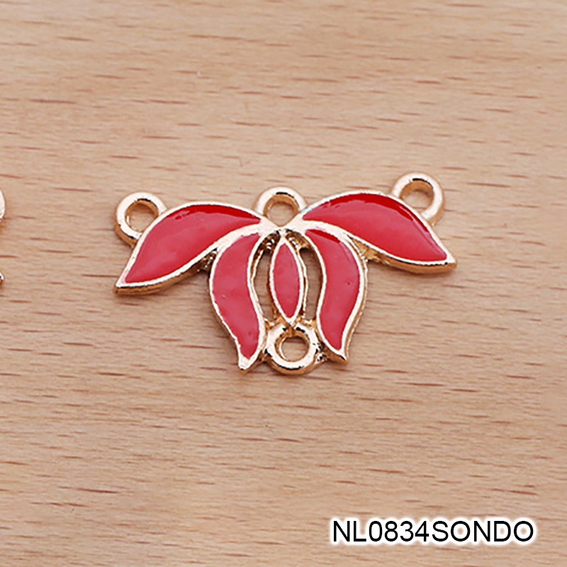 1 phiến treo họa tiết hoa sen 13*23mm - nguyên liệu làm trâm, làm trang sức