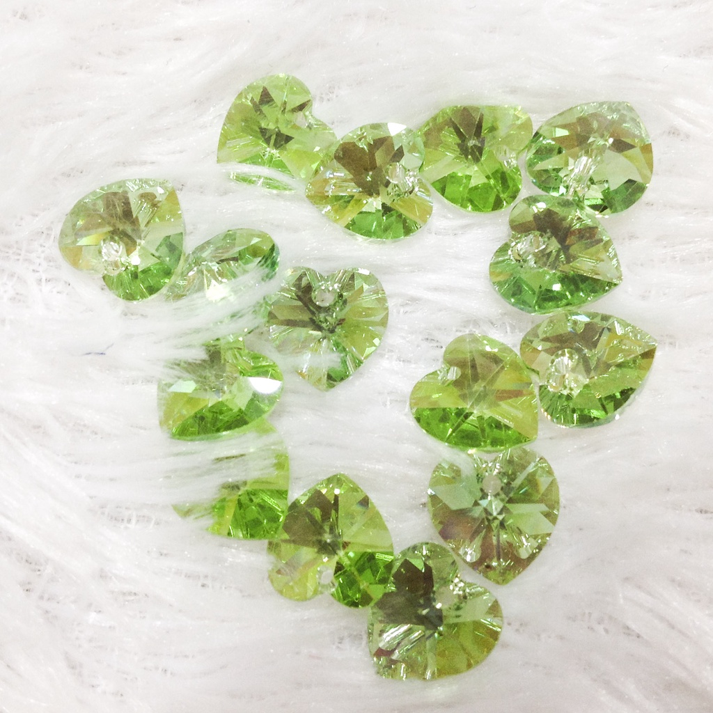 Hạt đá pha lê hình trái tim nhiều màu cao cấp siêu đẹp lấp lánh dùng làm vòng tay sang trọng