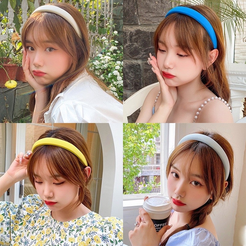 Băng đô Smileday xốp dày màu macaron phong cách Hàn Quốc thời trang dành cho nữ
