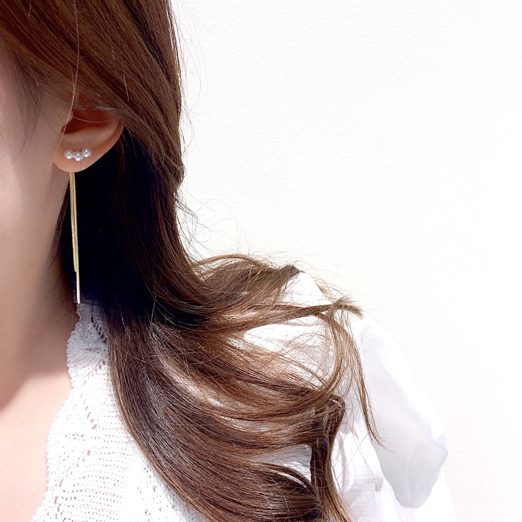 Bông Tai Mạ Bạc 925 Đính Hạt Ngọc Trai Phối Tua Rua Phong Cách Hàn Quốc Thời Trang