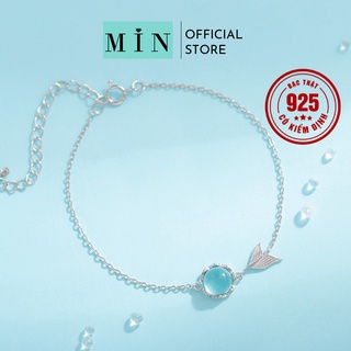 Lắc tay bạc – Vòng tay bạc hình đuôi cá Fishtail (Blue)