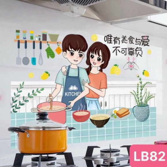 Miếng Giấy Dán Tường Nhà Bếp Cách Nhiệt Chống Dầu Mỡ, Chịu Nhiệt - Decal Dán Bếp Họa Tiết 3D