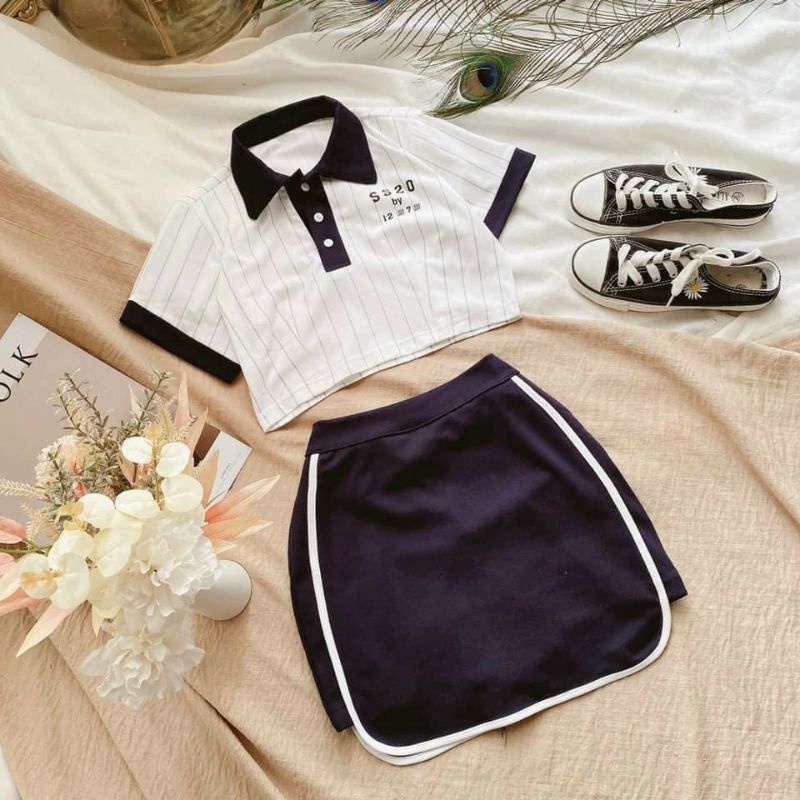 Chân váy ôm viền thể thao tennis