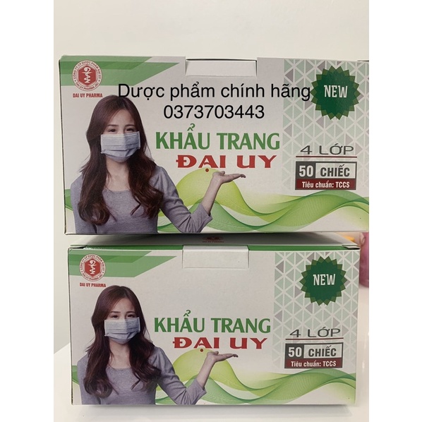 Hộp 50 chiếc khẩu trang 4 lớp Đại Uy