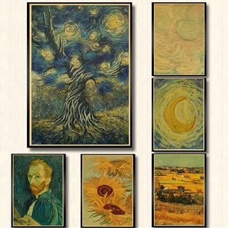 Poster dán tường tranh sơn dầu nghệ thuật hình bức tranh sơn dầu van gogh ms:225