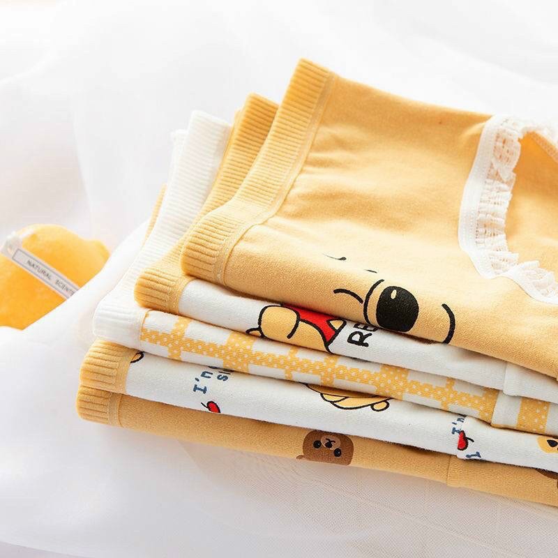 Quần lót cotton nữ gấu vàng kute ( có size)